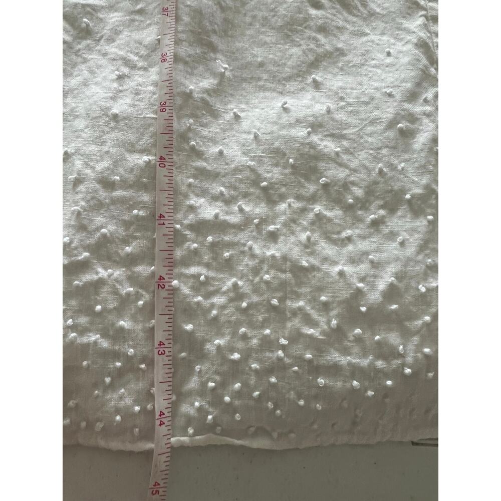 Eileen Fisher Irish Linen Swiss Dot Sleeveless Dress White A-Line Midi PS *Flaws - Picture 5 of 13
